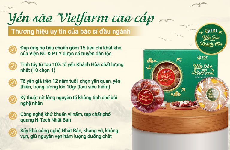 Yến sào Vietfarm được tuyển chọn khắt khe, chỉ 10% tổ yến tốt nhất Nha Trang - Khánh Hòa